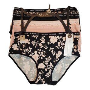 NWT MARILYN MONROE SZ M 5-Pack Super Soft Panties Briefs Pink Black Patterns